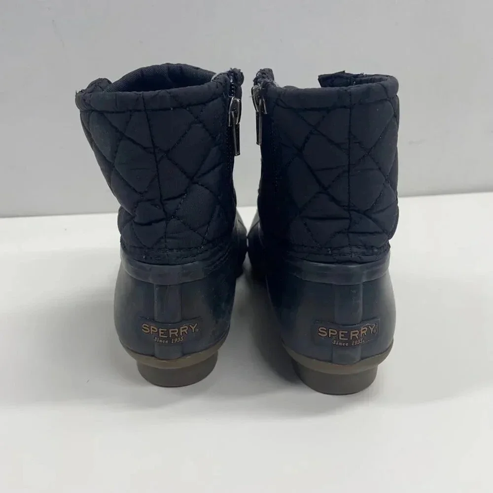 Girls Sperry Saltwater Core Black Rubber Boots [STS94063] Size 3